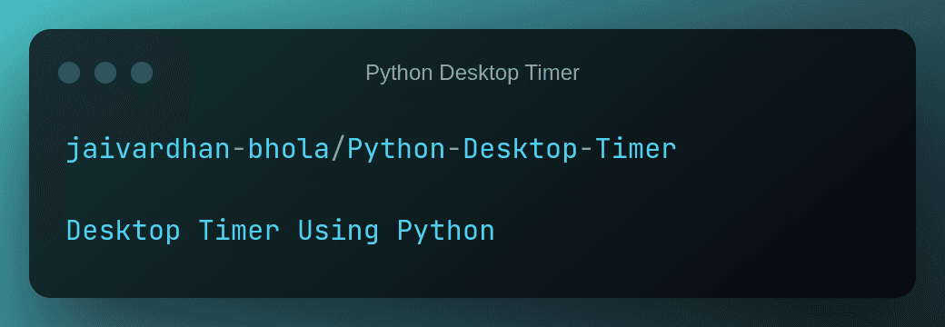 Python Desktop Timer