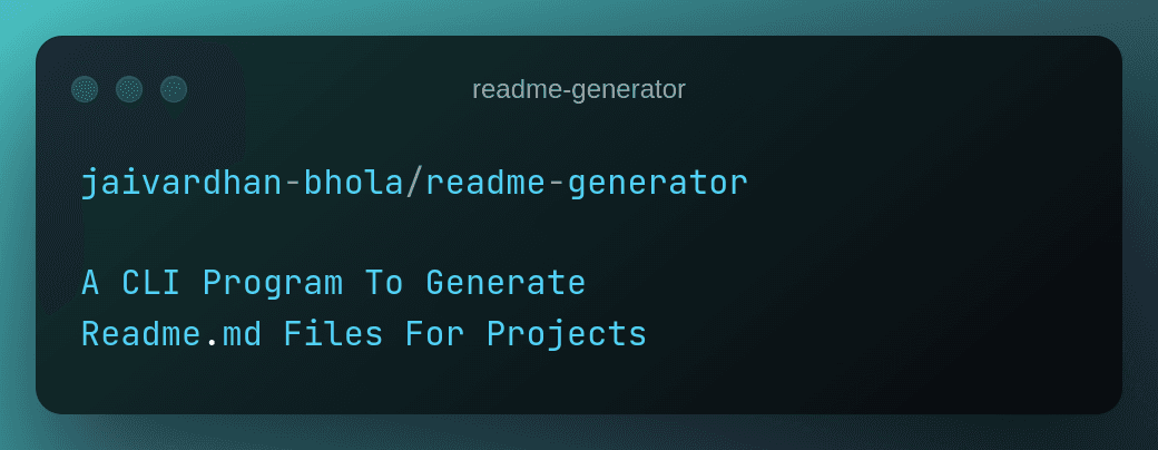 Readme Generator